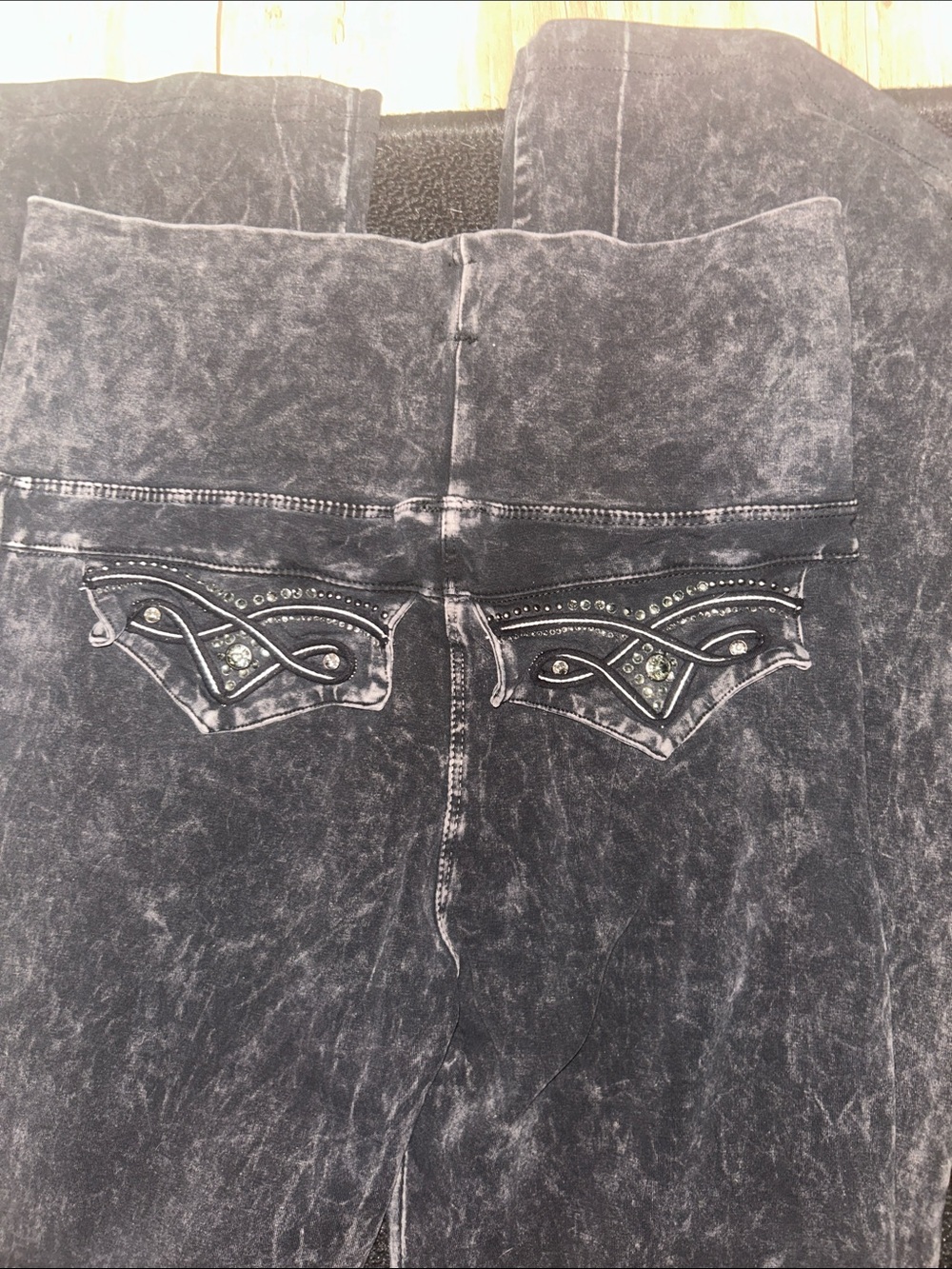 T Party Fashion Black Mineral Wash Boot Cut Pants - Picture 3 of 4